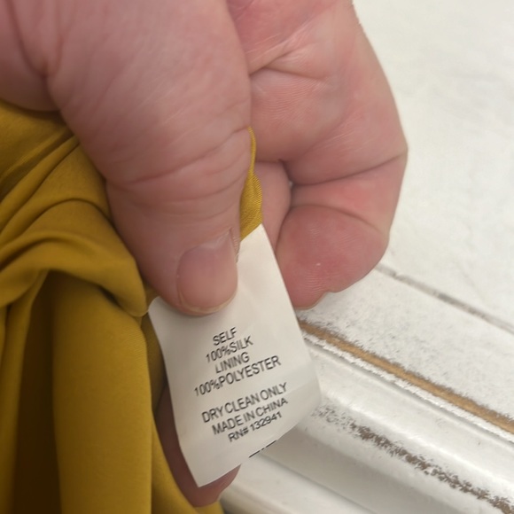 Amanda Uprichard Martine silk dress. Gold size large NWT - Picture 10 of 10